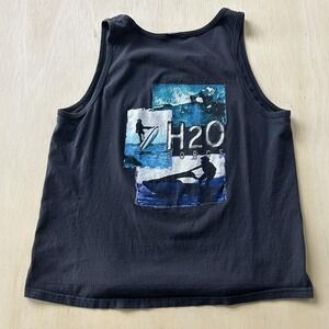 Bugle Boy Shirt Mens Large Black H2O Force Surf Graphic Tank Top Beach Summer